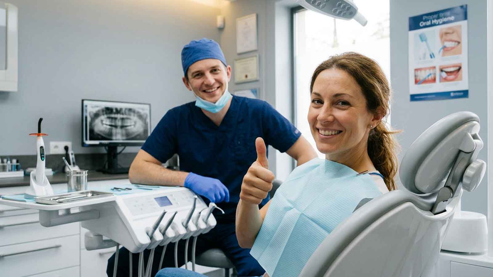 Dental patient showing confidence after an emergency endodontic appointment.